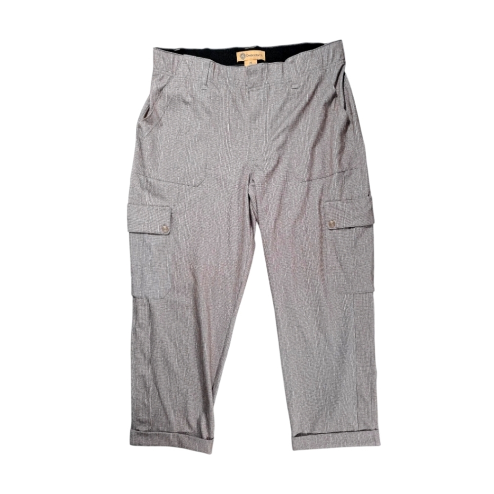 Democracy Ab Technology Women's Pants Size 16 Heather Grey Cropped Cargo Stretch